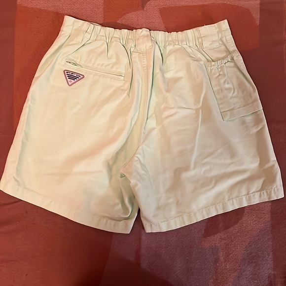 Columbia PFG Women Fishing Shorts Elastic Waist Cargo Style Pockets Green Size M - Picture 2 of 10